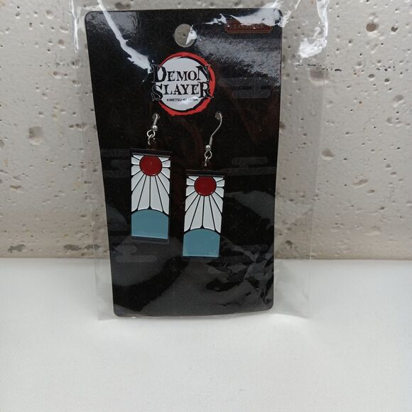 Demon Slayer Kimetsu No Yaiba Tanjiro Hanafuda Earrings - Picture 1 of 4